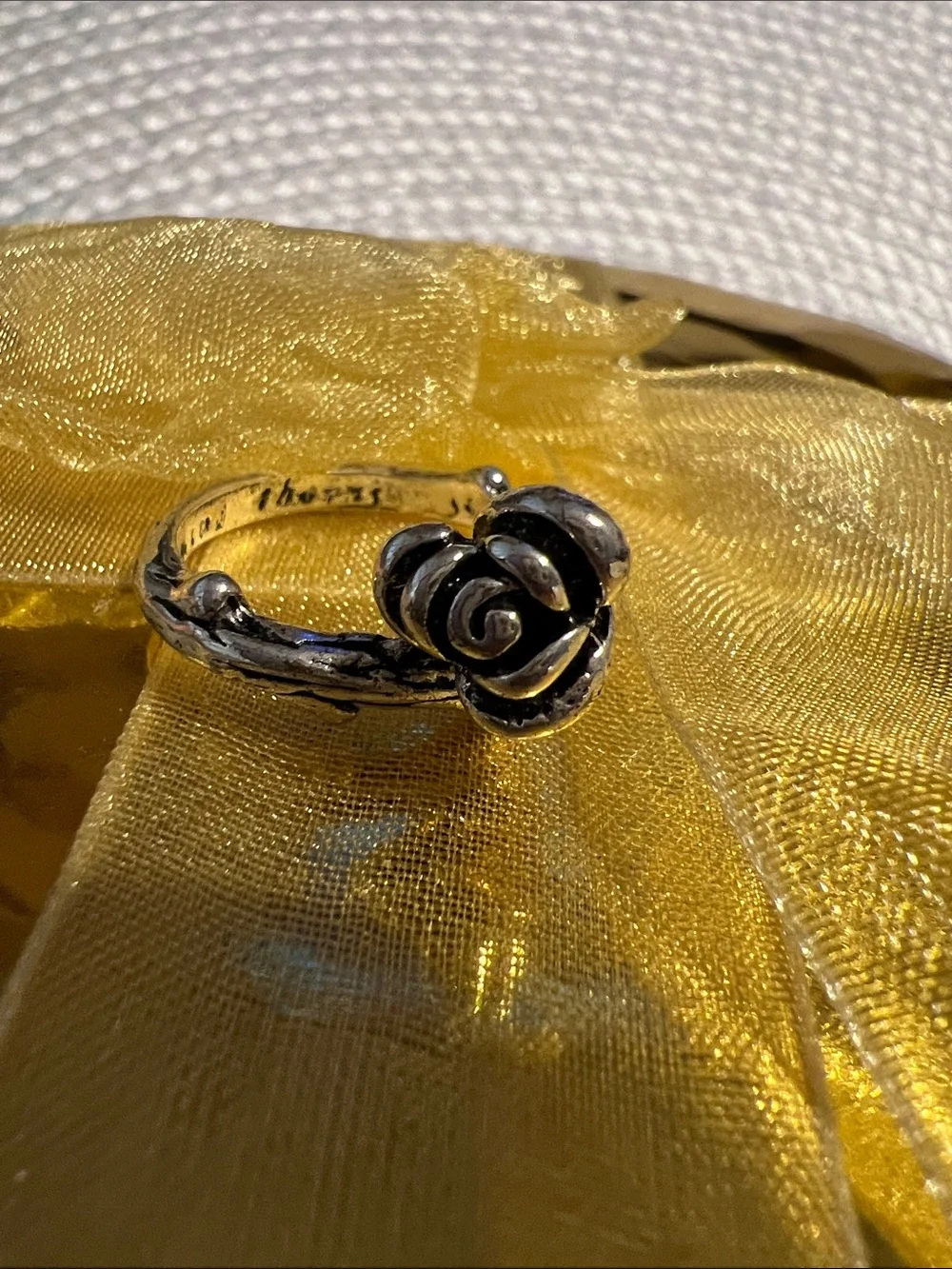 Vintage Sterling Silver Rose Ring in Silver by Unknown Brand